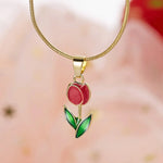 Load image into Gallery viewer, Feminine Floral Tulip Bracelet and Necklace Set
