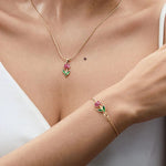 Load image into Gallery viewer, Feminine Floral Tulip Bracelet and Necklace Set
