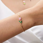 Load image into Gallery viewer, Feminine Floral Tulip Bracelet and Necklace Set
