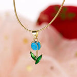 Load image into Gallery viewer, Feminine Floral Tulip Bracelet and Necklace Set
