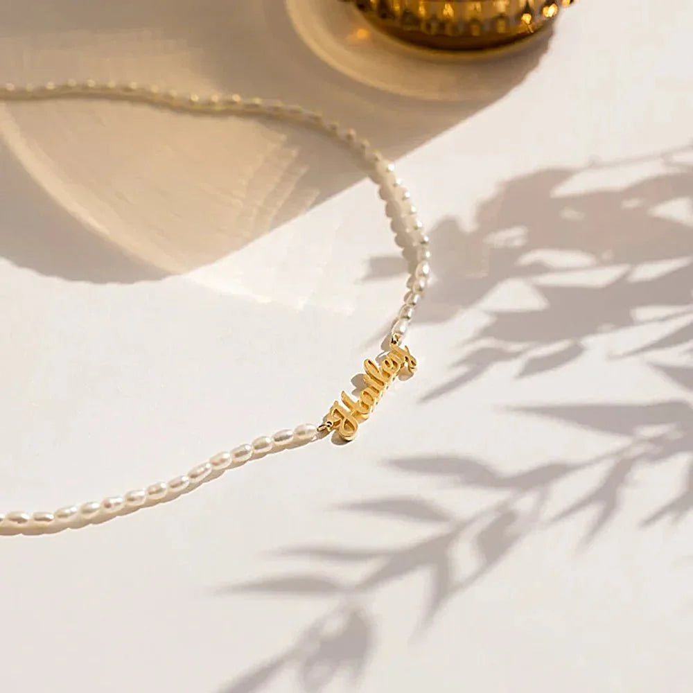 Timeless Pearl Name Necklace