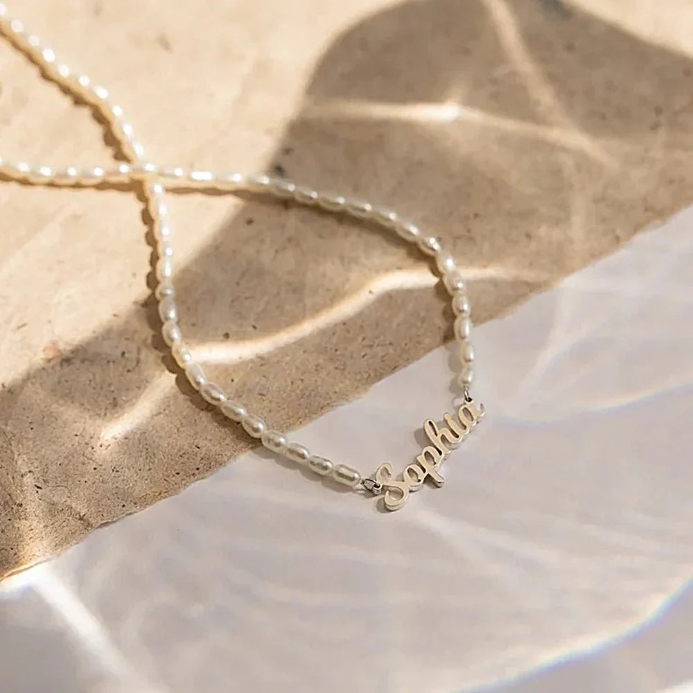Timeless Pearl Name Necklace