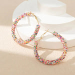 Load image into Gallery viewer, Feminine Rainbow Sprinkle Hoop Earrings
