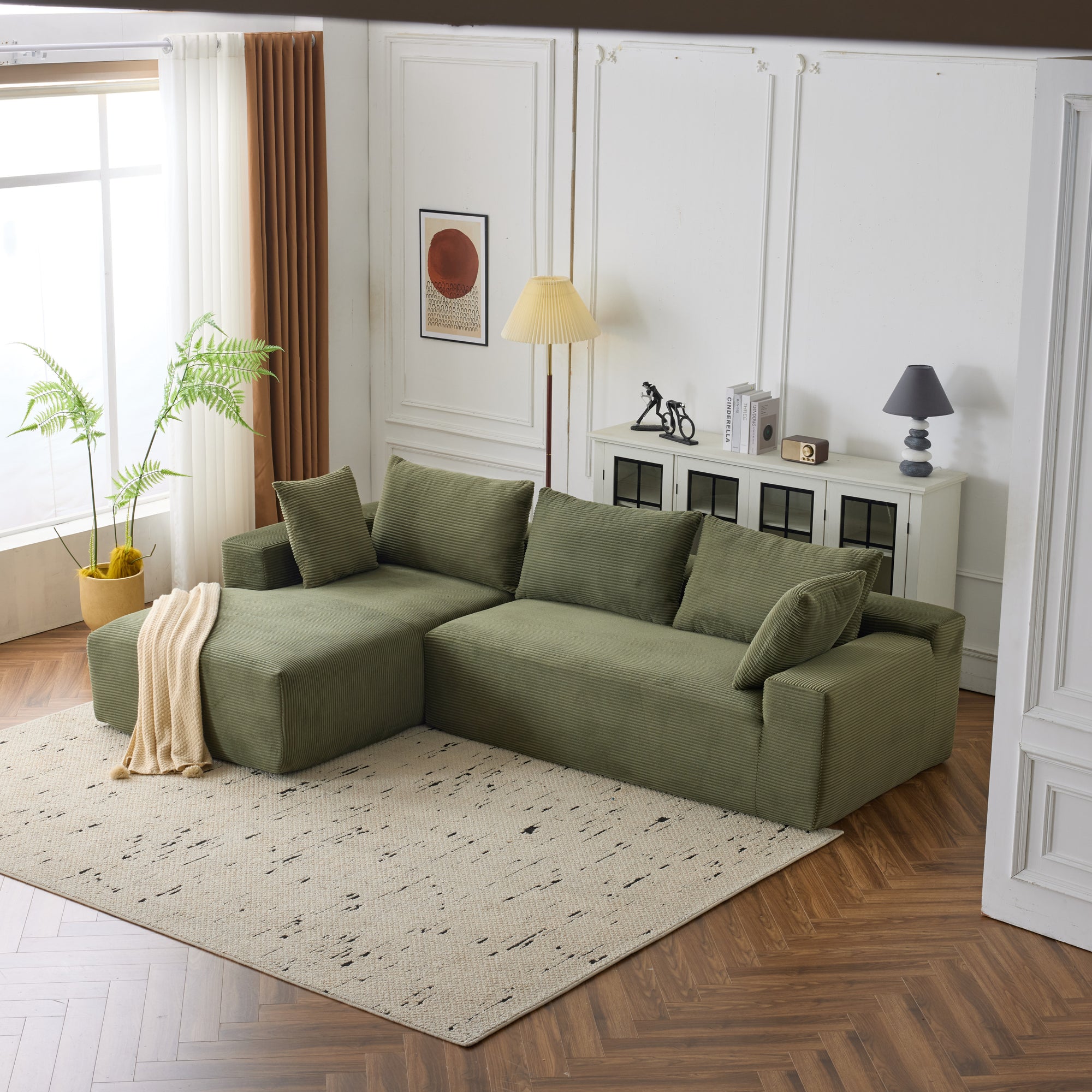 Dakar 4-Seat Minimalist Modular Sofa in Green