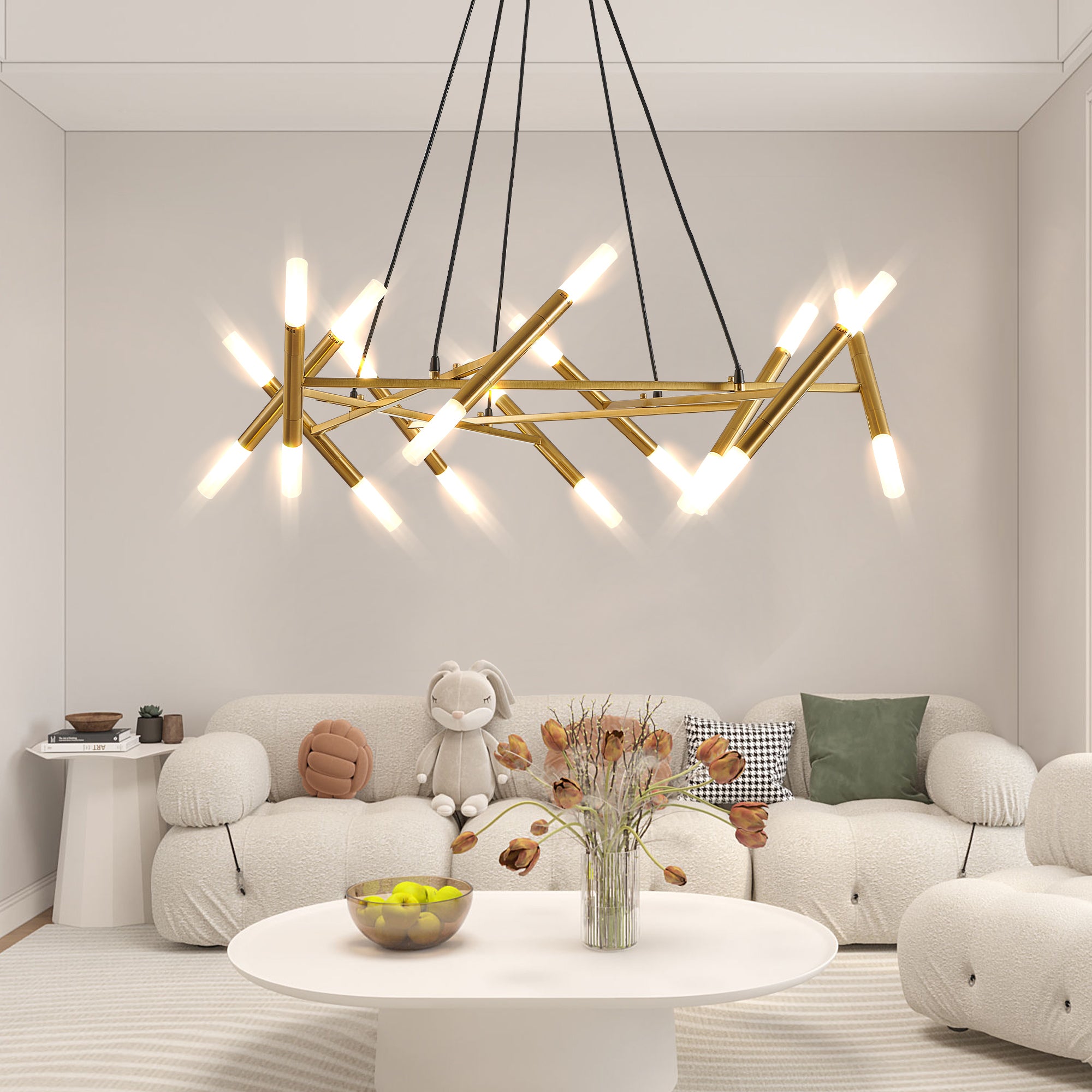 Golden Modern Chandelier Light Fixture