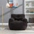 Soft Teddy Tufted Bean Bag Chair in Dark Gray