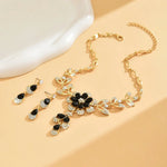 Load image into Gallery viewer, Floral Diamond Necklace and Earring Set
