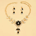Load image into Gallery viewer, Floral Diamond Necklace and Earring Set
