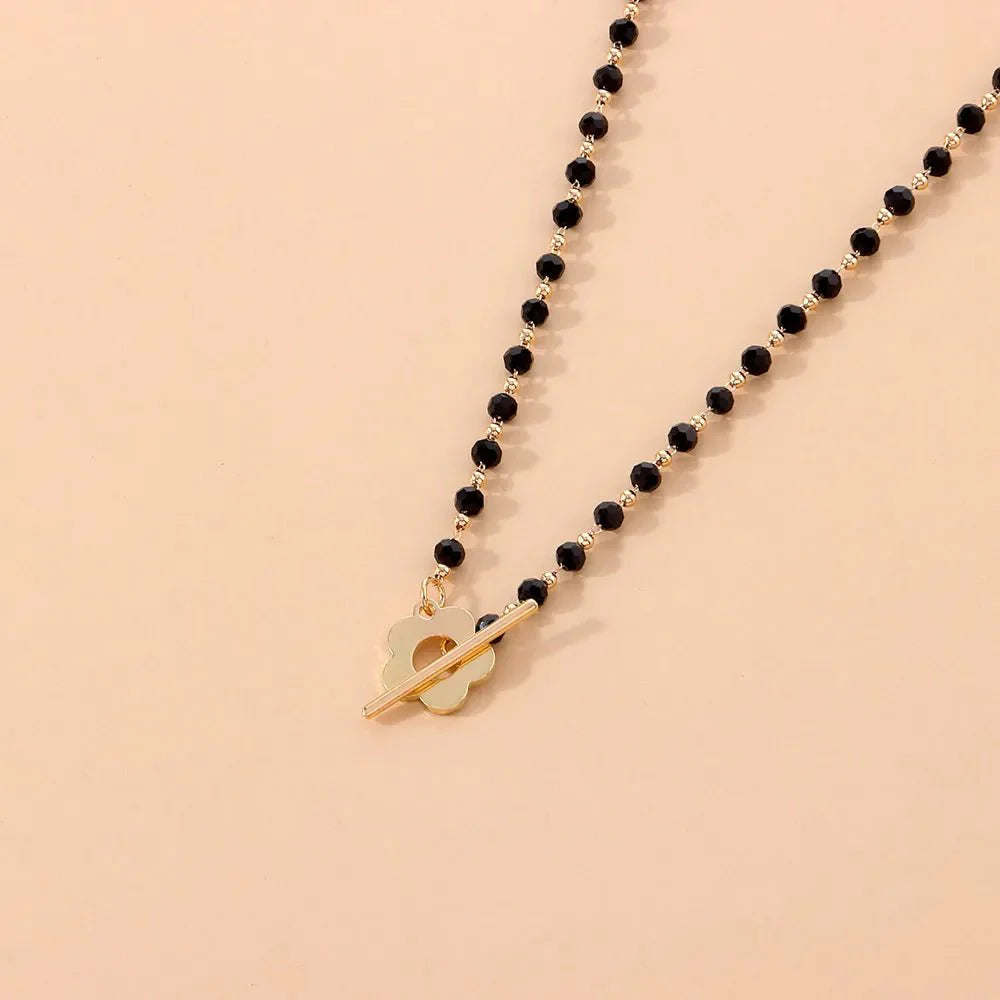 Floral Choker Flower Clasp Necklace