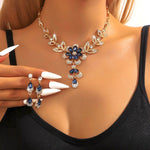 Load image into Gallery viewer, Floral Diamond Necklace and Earring Set
