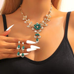Load image into Gallery viewer, Floral Diamond Necklace and Earring Set
