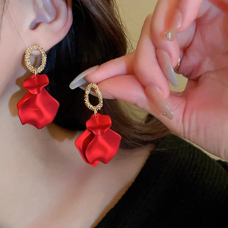 Floral rose petal earrings 210998