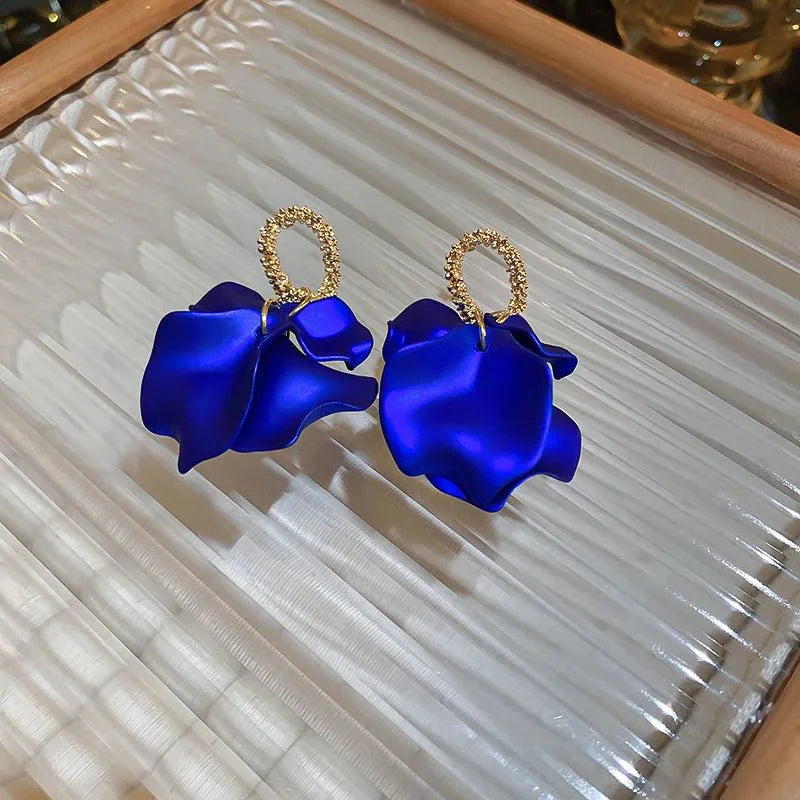 Floral Rose Petal Earrings