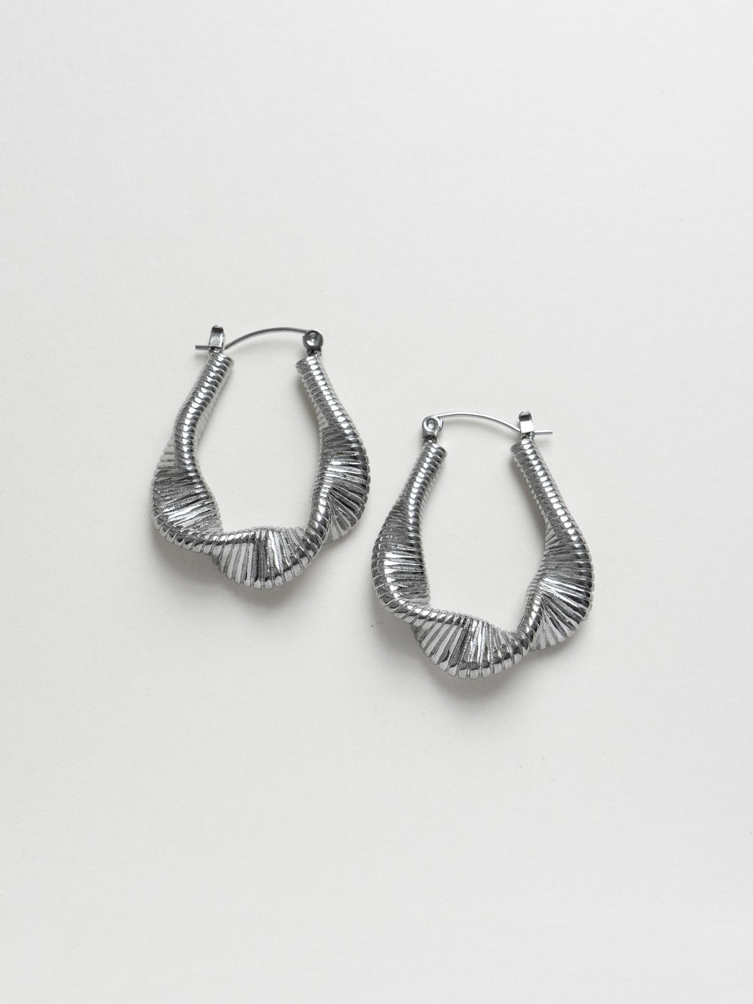 Lyra Silver Flowing Wave Hoop Earrings