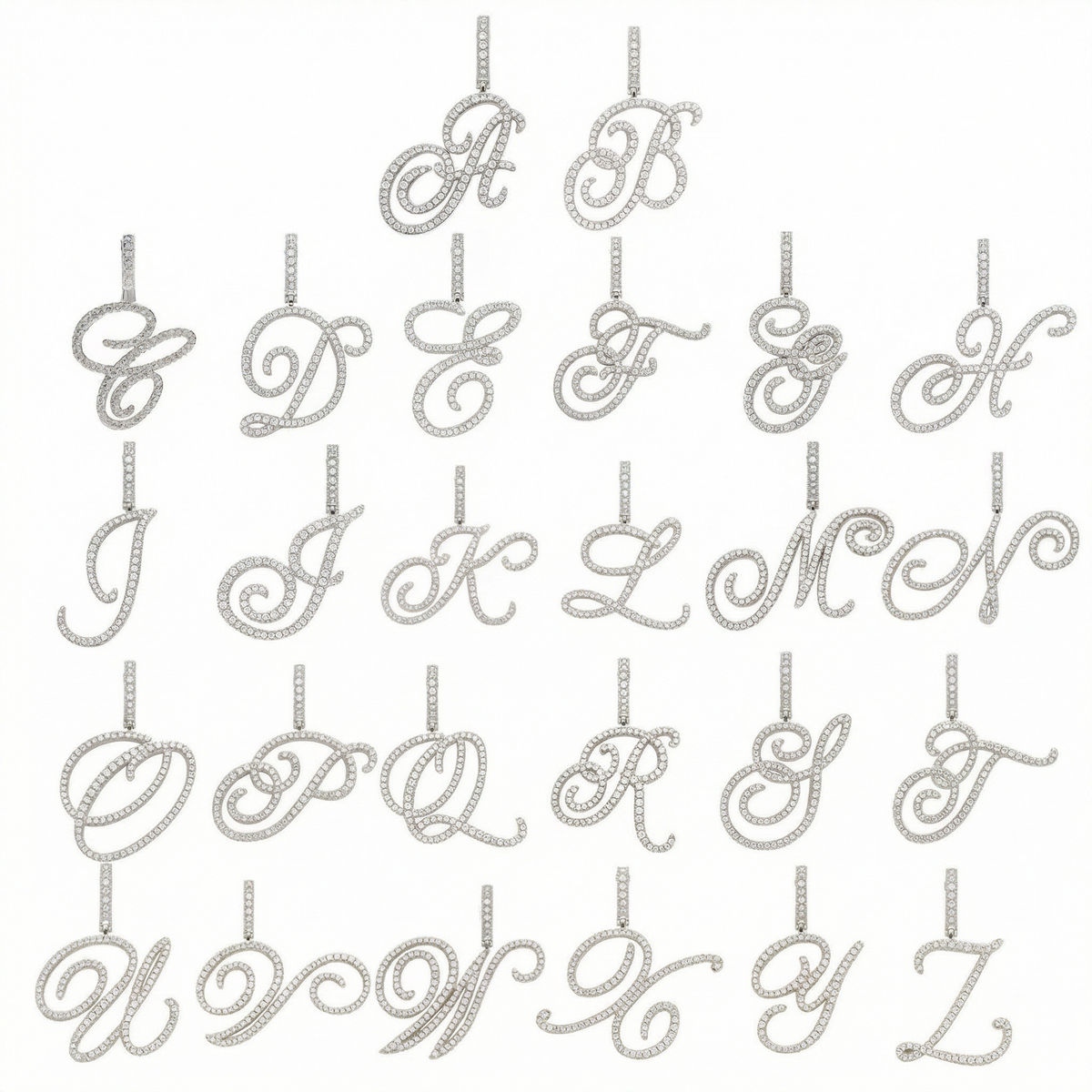 Luxe cursive diamond accented initial necklace