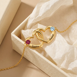 Load image into Gallery viewer, Birthstone Keepsake Name Heart Bracelet
