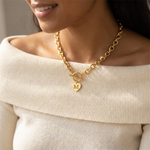 Load image into Gallery viewer, Paperclip Heart Letter Initial Choker Necklace
