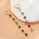 Load image into Gallery viewer, Gem Drop Hoop Earrings
