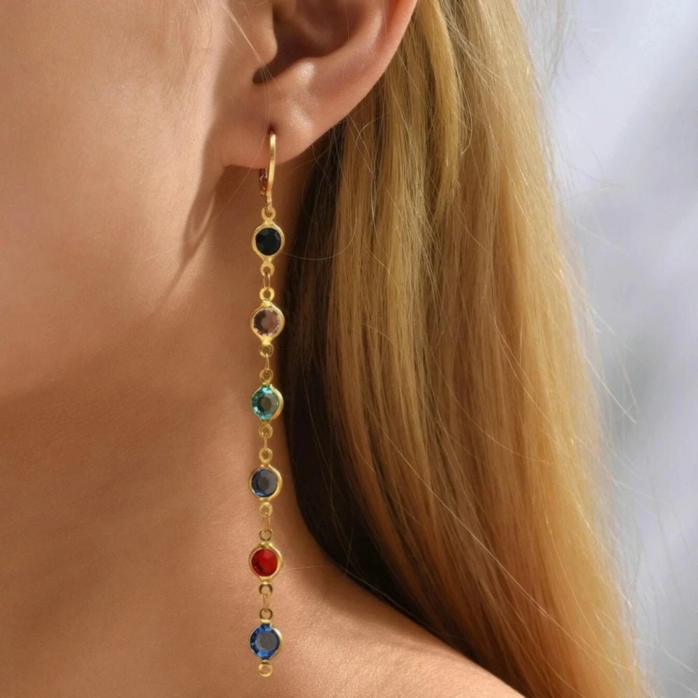 Gem drop hoop earrings 763208