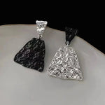 Load image into Gallery viewer, Geometric Textured Black and White Earrings
