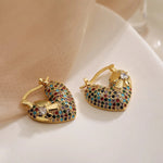 Load image into Gallery viewer, Glamorous Diamond Heart Earrings
