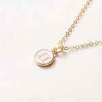 Load image into Gallery viewer, Gold Accented Circle Letter Initial Necklace
