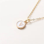 Load image into Gallery viewer, Gold Accented Circle Letter Initial Necklace
