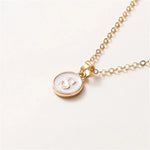 Load image into Gallery viewer, Gold Accented Circle Letter Initial Necklace
