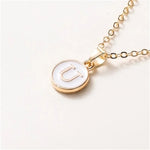 Load image into Gallery viewer, Gold Accented Circle Letter Initial Necklace
