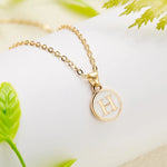 Load image into Gallery viewer, Gold Accented Circle Letter Initial Necklace
