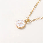 Load image into Gallery viewer, Gold Accented Circle Letter Initial Necklace
