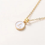 Load image into Gallery viewer, Gold Accented Circle Letter Initial Necklace
