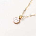 Load image into Gallery viewer, Gold Accented Circle Letter Initial Necklace
