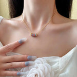Load image into Gallery viewer, Gold Accented Colorful Circles Necklace and Earrings
