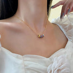 Load image into Gallery viewer, Gold Accented Colorful Circles Necklace and Earrings
