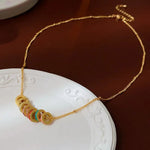 Load image into Gallery viewer, Gold Accented Colorful Circles Necklace and Earrings
