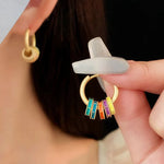 Load image into Gallery viewer, Gold Accented Colorful Circles Necklace and Earrings
