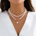 Load image into Gallery viewer, Classy Beaded Pearl Necklace Stacks
