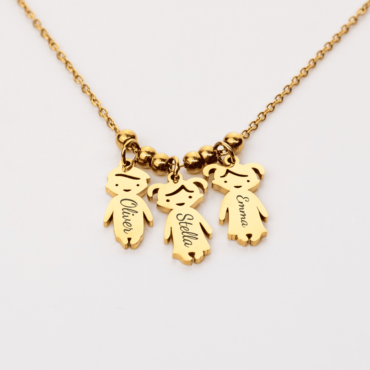 Dainty family charm necklace