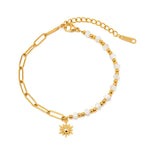 Load image into Gallery viewer, Golden Paperclip Boho Sun Bracelet
