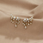 Load image into Gallery viewer, Fenia Gold Pearl Tassel Earrings
