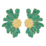 Load image into Gallery viewer, Half Flower Enamel Earrings
