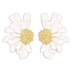 Load image into Gallery viewer, Half Flower Enamel Earrings
