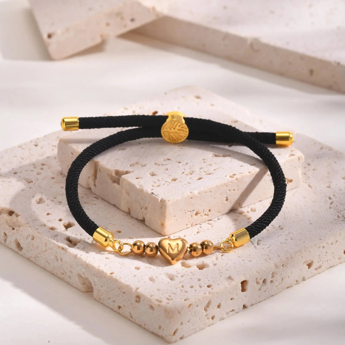 Heart letter initial milan rope bracelet 132786