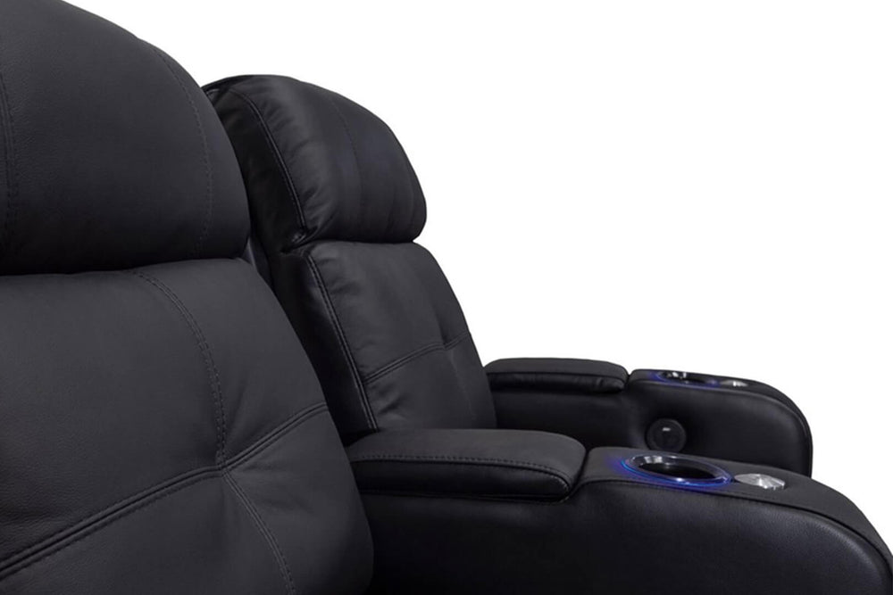 Verona Leather Home Theater Seating with Power Headrest & Cup Holder