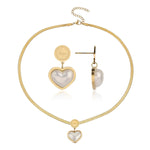 Load image into Gallery viewer, Herringbone Love Heart Necklace and Earrings Set
