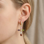 Load image into Gallery viewer, Dainty Colorful Gem Set Cross Earrings

