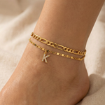 Load image into Gallery viewer, 2pc 14k Diamond Letter Initial Anklet
