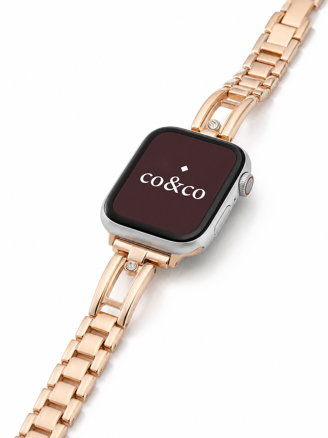 Rose Gold Diamond-Studded Apple Watch Band for Watch 7, 8, S9, S10