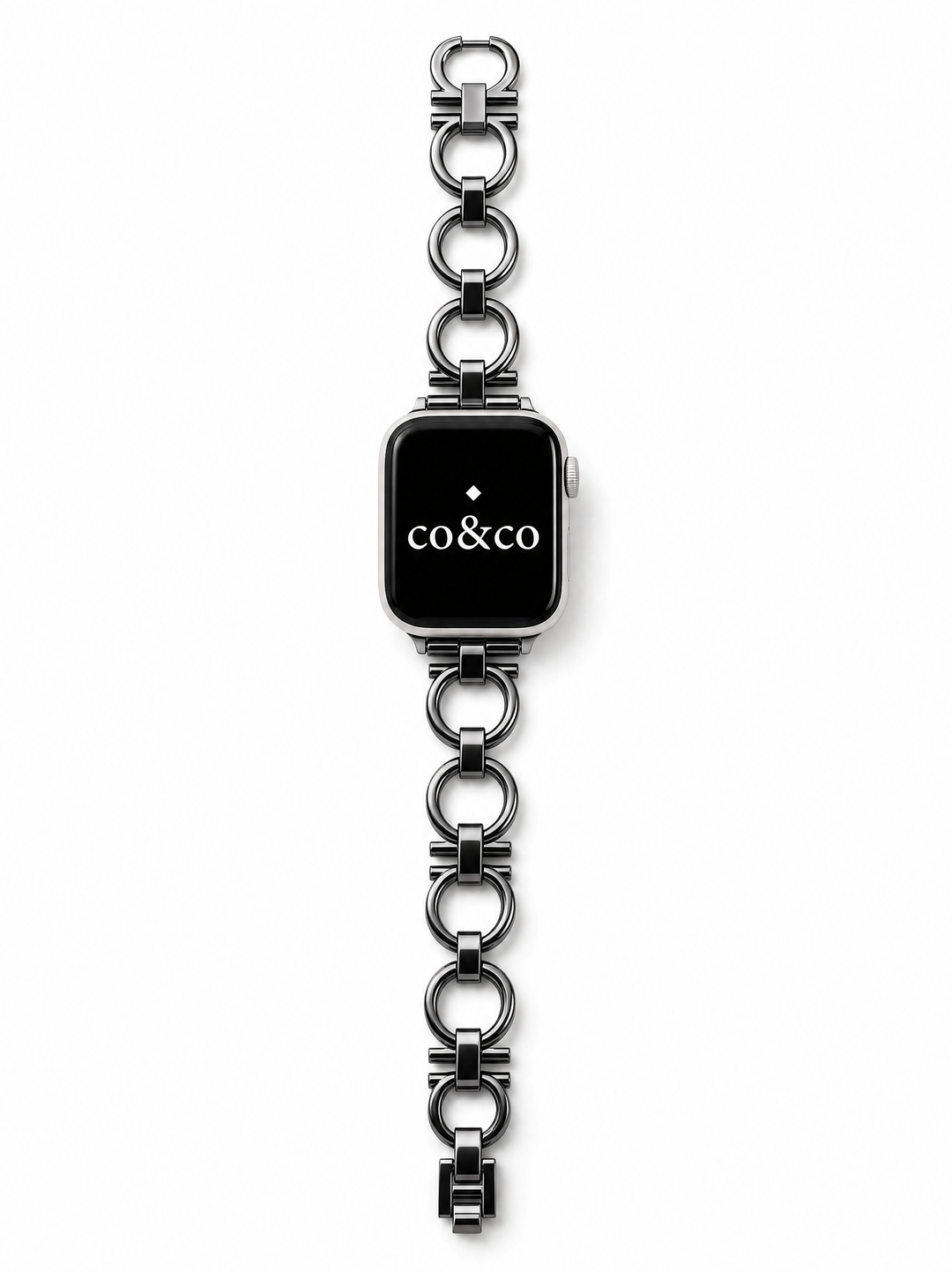 Luxury Black Metal Chain Bracelet for Apple Watch Series 9/8/7/6/SE/5/3 – 38/40/41/42/44/45/49mm
